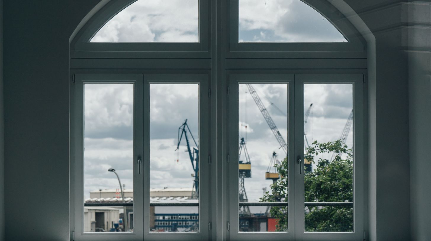 double glazed windows installed in a home next to a construction site