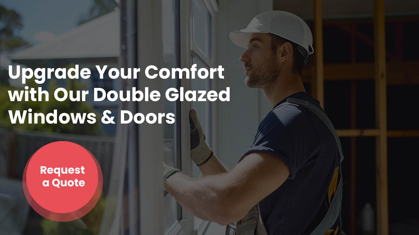 banner worker installing window