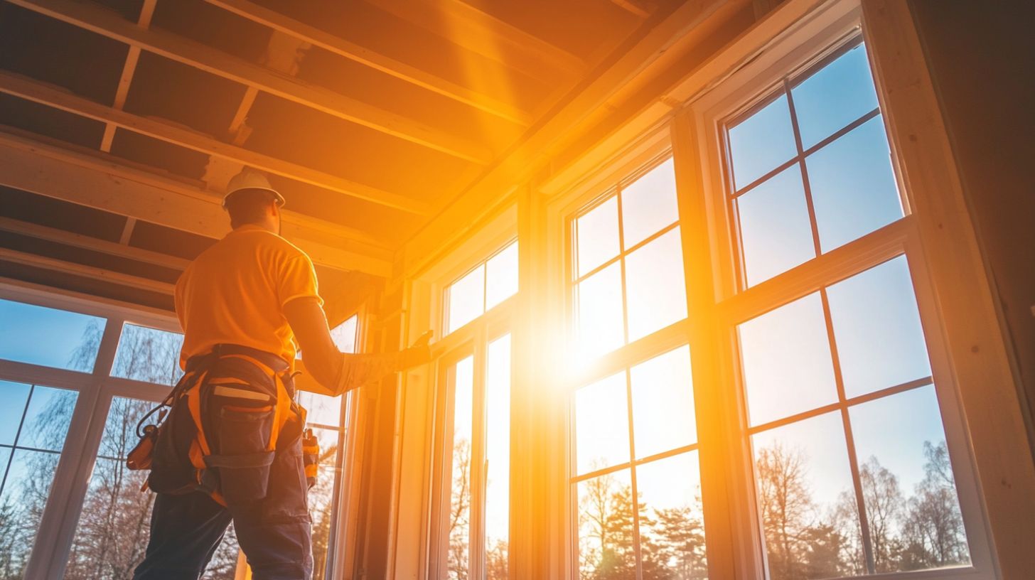 an expert installing double glazed windows