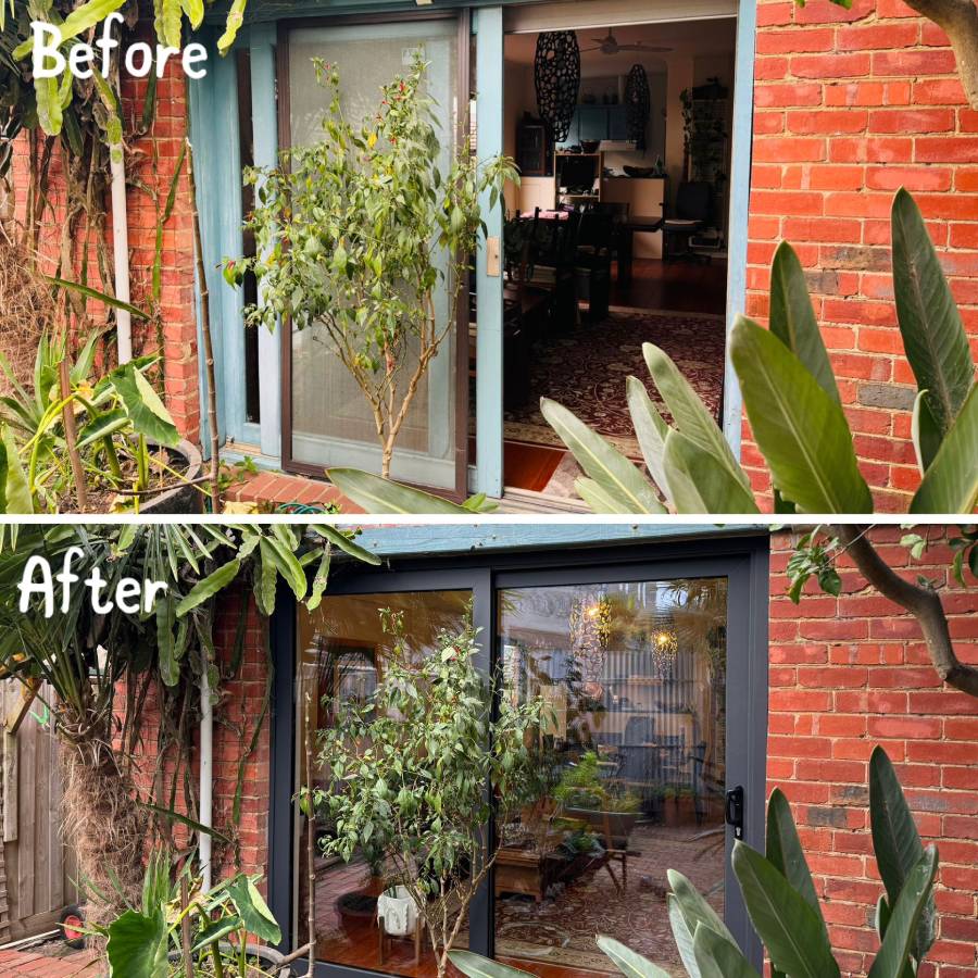 before and after sliding doors