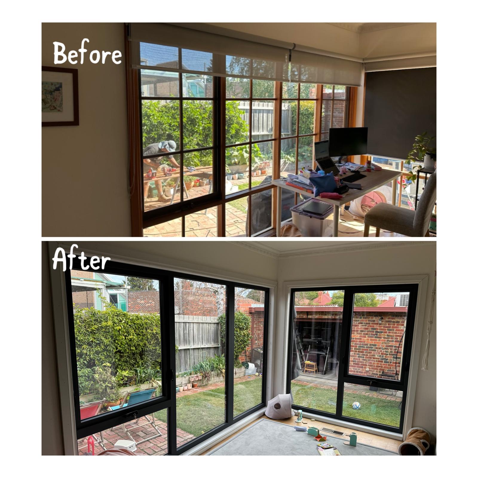 awning windows before and after installation