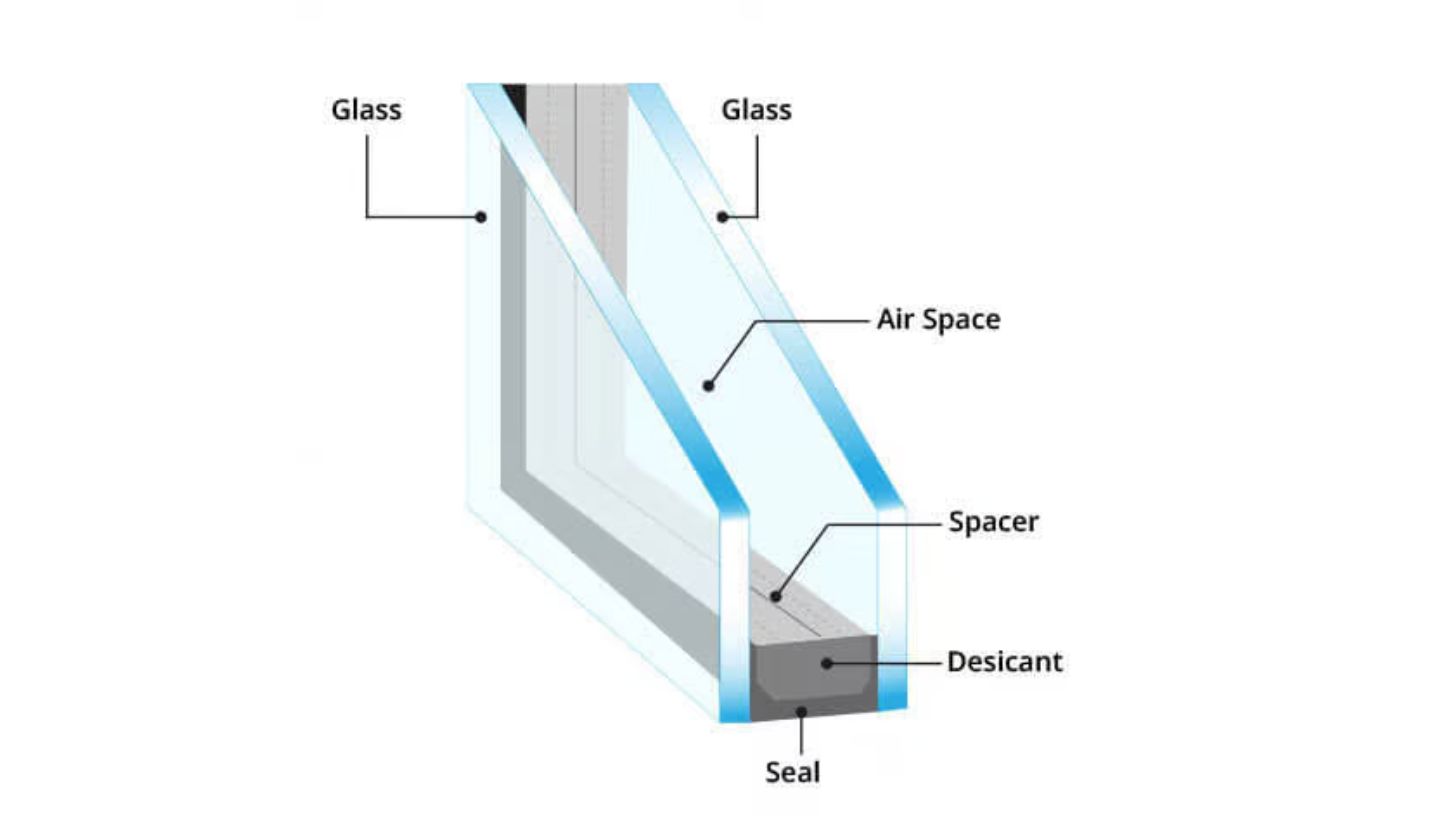 a diagram of a double glazed window