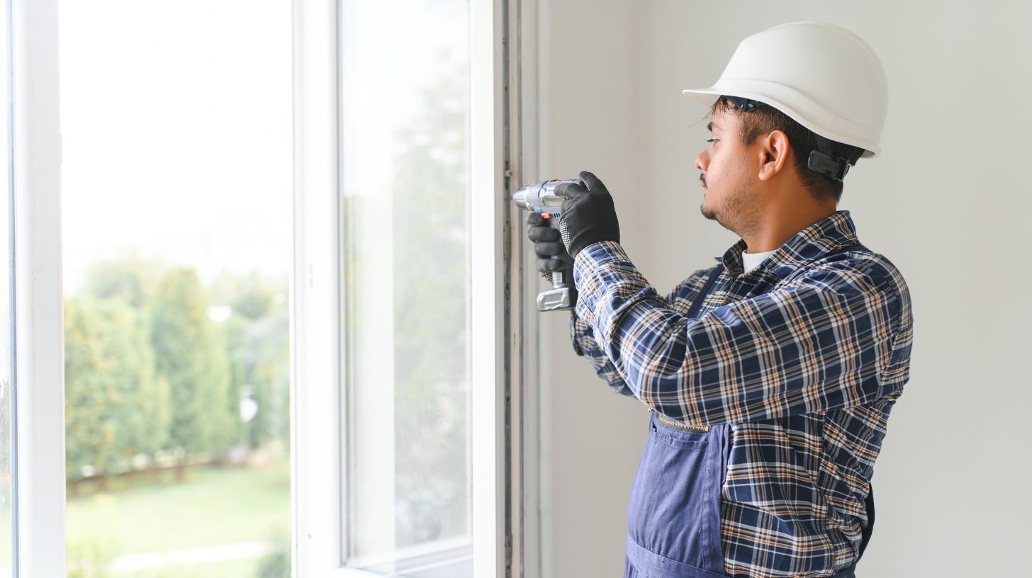 an expert installing double glazed windows