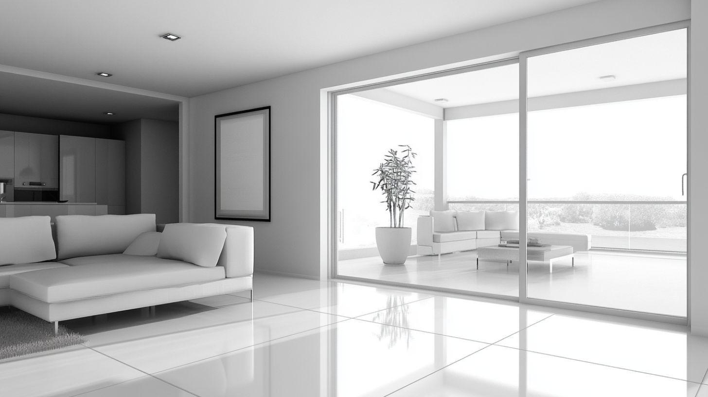 white sliding doors in a modern home