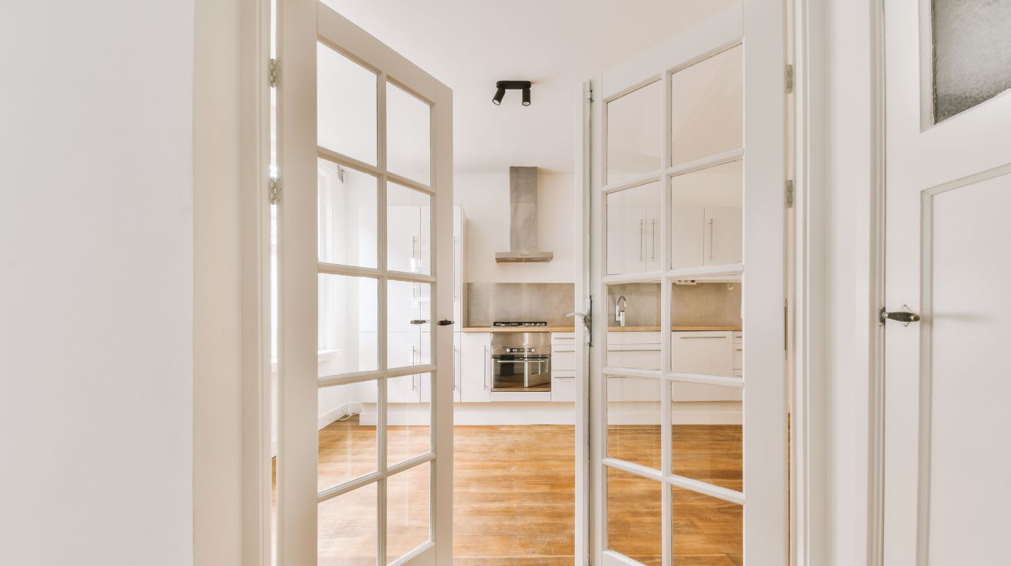 a white french door